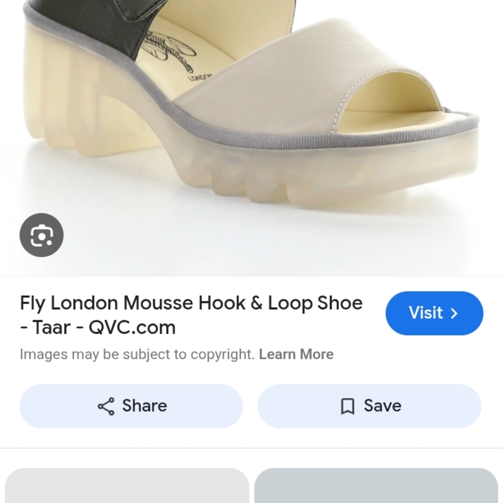 Fly London Black and Cream Sandals with Hook and Loop Closure